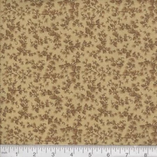 Taupe Brown Mini Vine Foliage Tonal 100% Cotton Fabric sold by the 1/4 yard