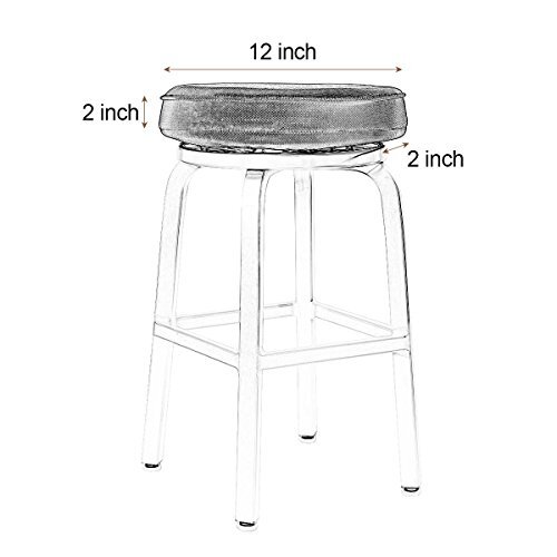 12 Inch Round Bar Stool Cushions Memory Foam Bar Stool Covers with Elastic Band - Picture 2 of 7