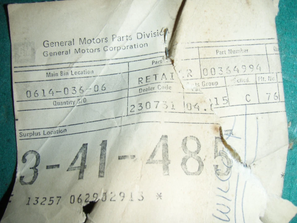 NOS 76 77 78 79 PONTIAC VENTURA 1976 1977 4 VELOCIDADES 00364994 PALANCA DE CAMBIOS RETENEDOR DE ARRANQUE Foto 2 de 4