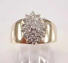 2Ct Round Cut Lab-Created Diamond Cluster Engagement Ring 14k Yellow Gold Plated