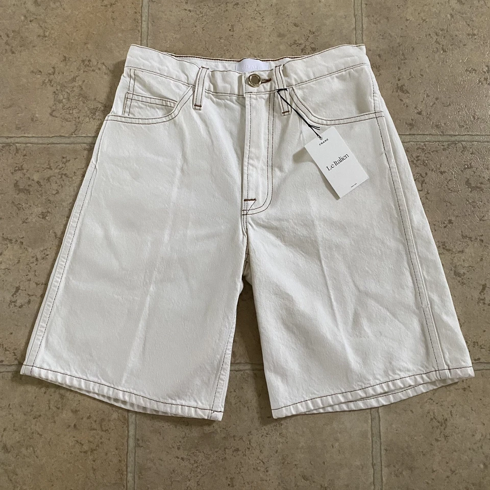 Bermudas Frame Le Italy blanco crema para mujer talla 23 nuevas con etiquetas precio de venta sugerido por el fabricante 288 USD
