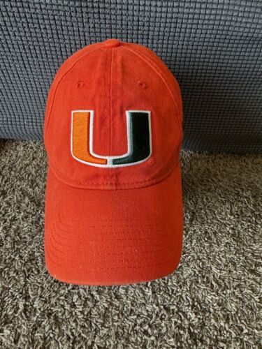 New Era University of Miami Hurricanes baseball cap hat orange FlexFit Adjustabl - Picture 1 of 11