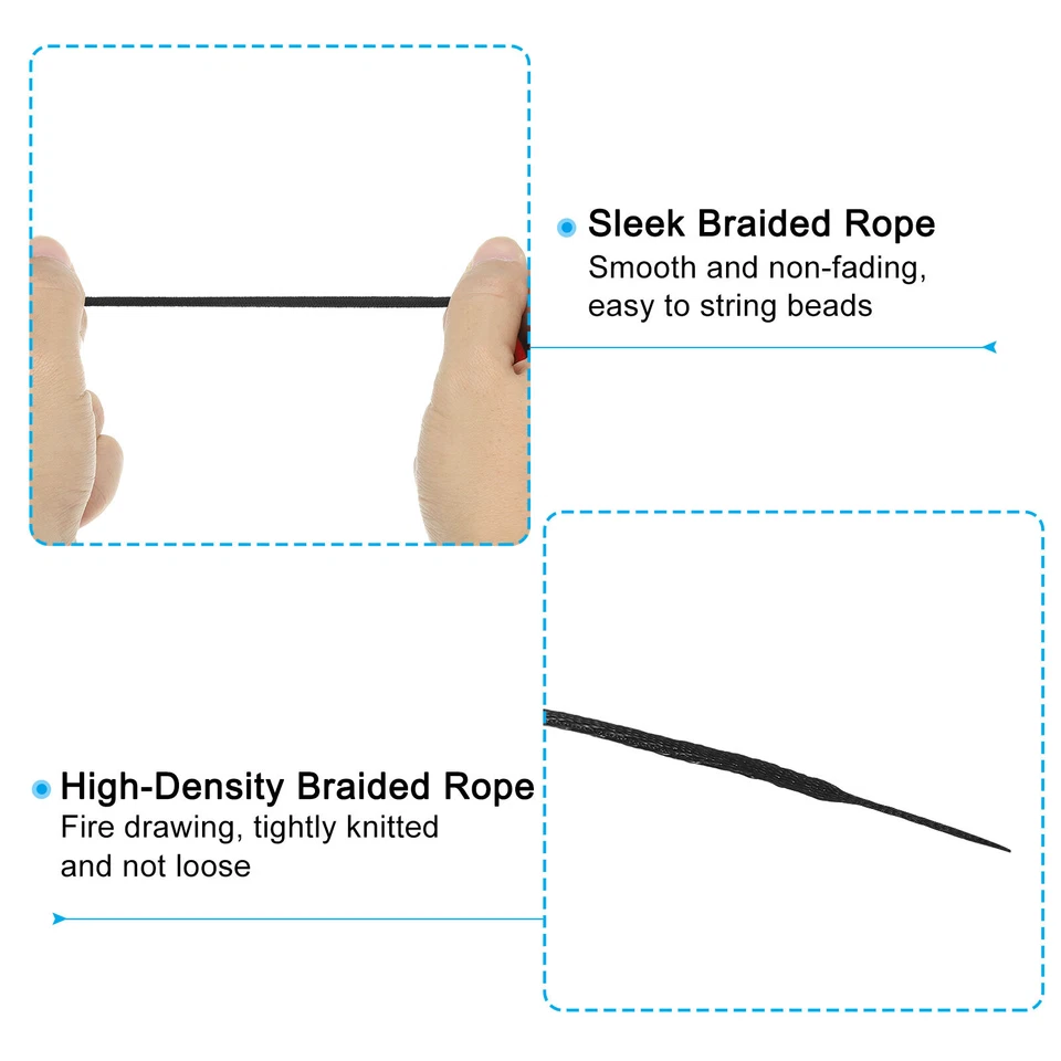 1.5mm x 109 Yard Nylon Satin Kordel für Armbänder Schwarz - Bild 3 von 4