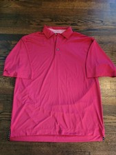 FootJoy ProDry Lisle Golf Polo Red Large Men's Short Sleeve Shirt Excellent Cond