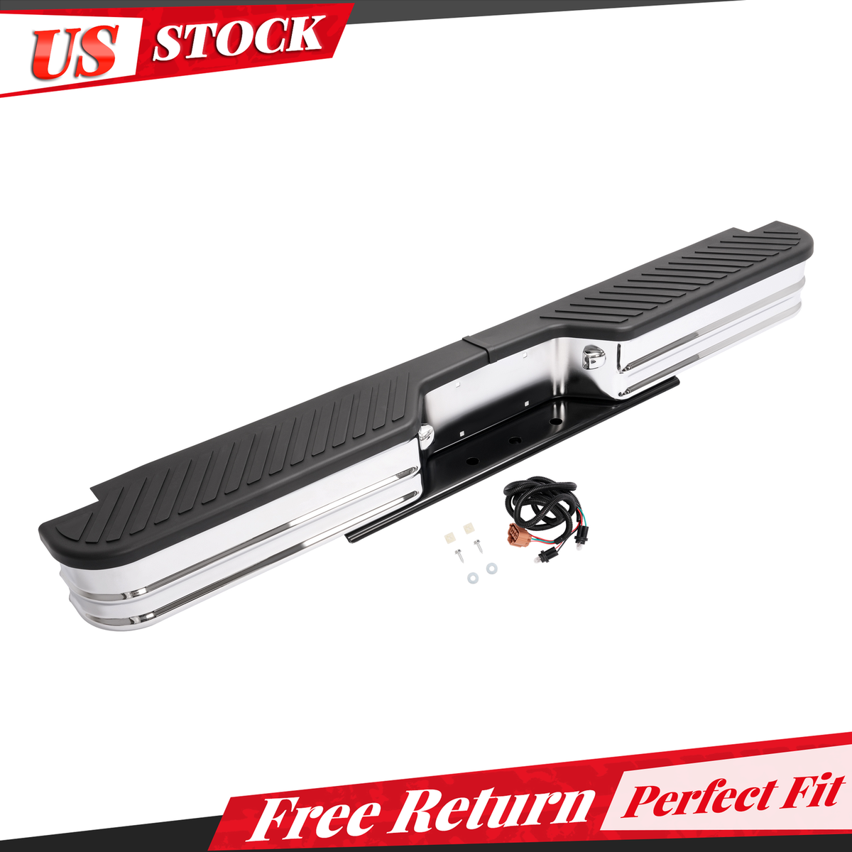 Universal Steel Step Rear Bumper Assembly Fleetside Chrome New F