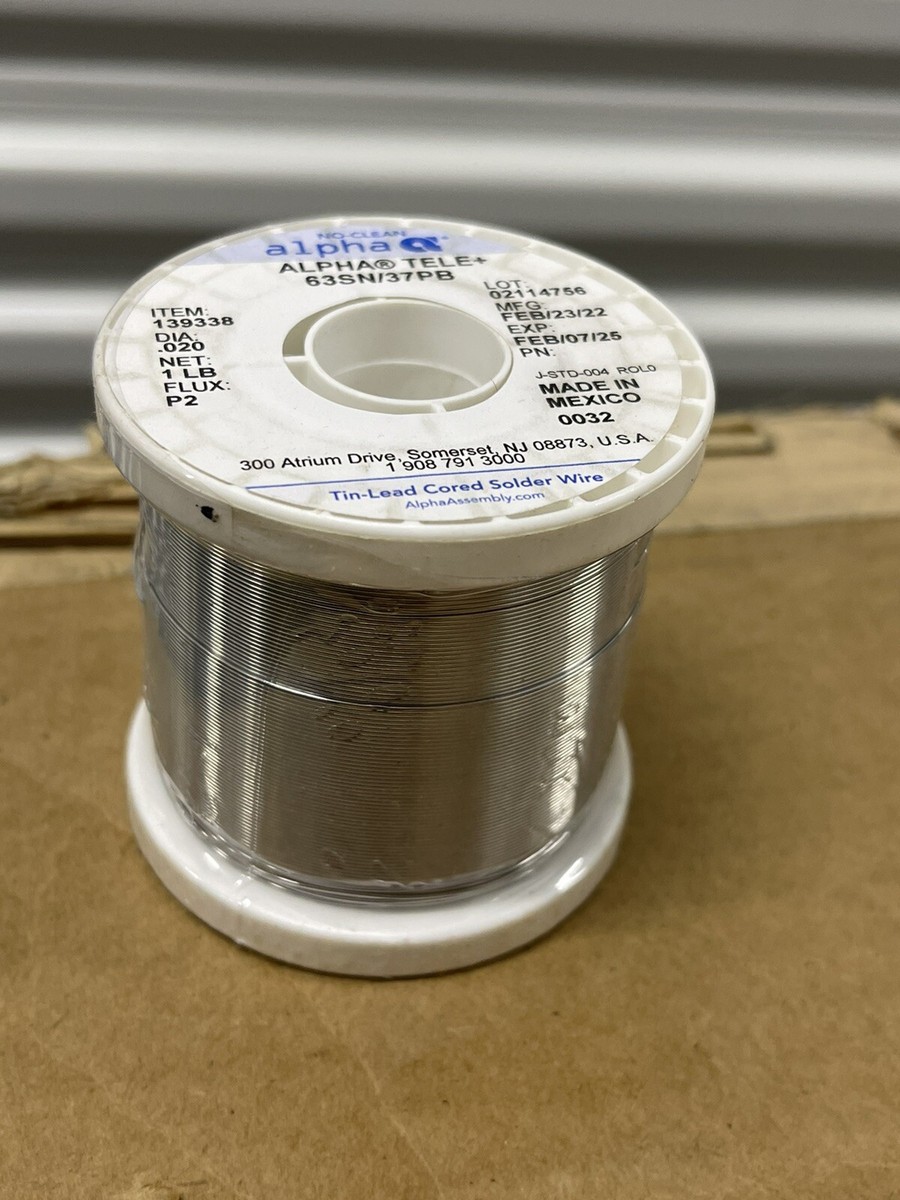 Alpha 139338, Sn63/Pb37 Telecore+ No-Clean .020