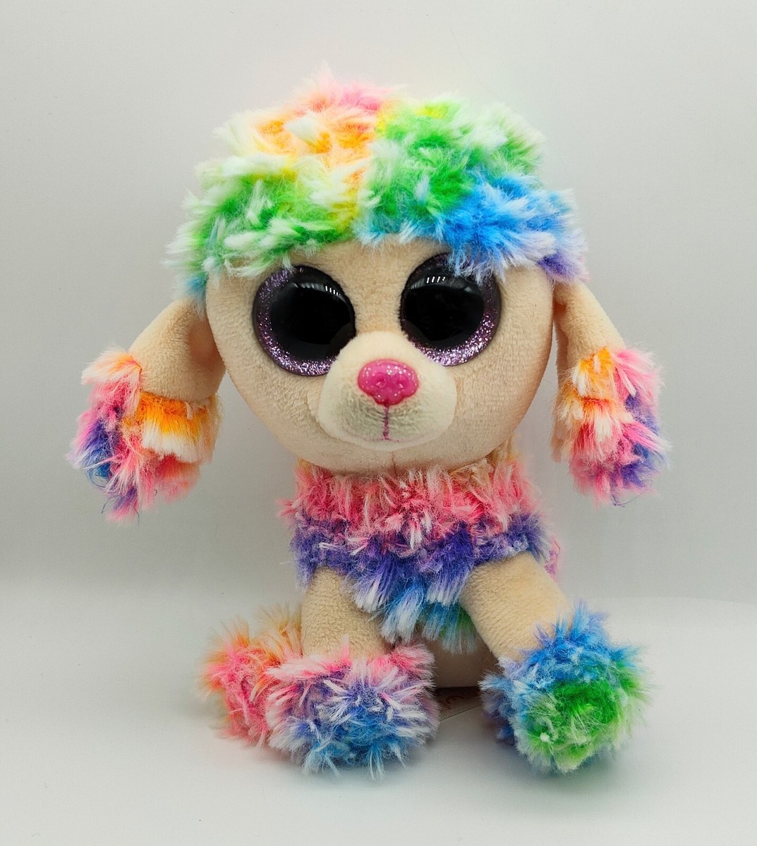 Ty Beanie Boos Rainbow the Poodle Dog 6