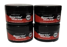 LOT of 4 SoftSheen-Carson Sportin' Waves Gel Pomade Sportin Wavitrol III, 3.5 oz