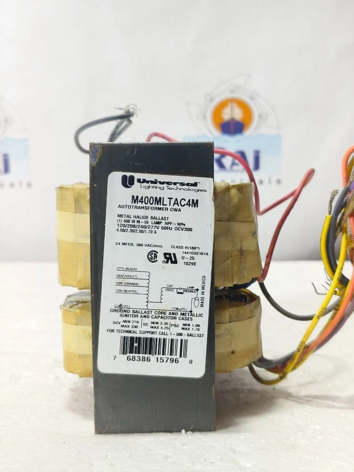 TECNOLOGÍAS DE ILUMINACIÓN UNIVERSAL M400MLTAC4M 400W 120/277V BALASTRO DE HALOGENUROS METÁLICOS Foto 3 de 4
