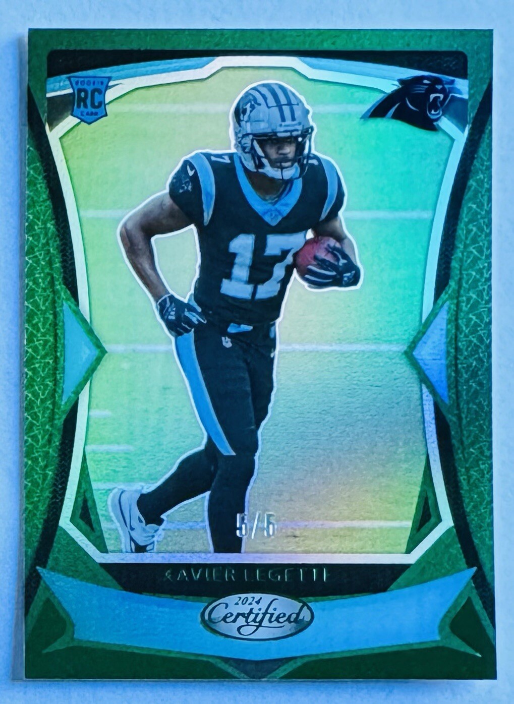 2024 Panini Certified Xavier Legette SSP Mirror Green #5/5 CarolinaPanthers #123