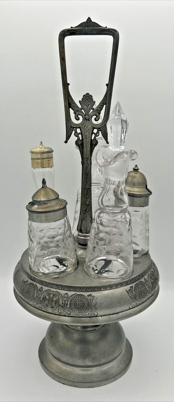 Antique Rogers Bros Silver Plated Condiment Cruet Set Caddy Carousel eBay