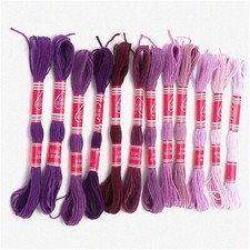 Purple Thread Magic - Mercerized Embroidery Floss Set 12Pcs for Creative House