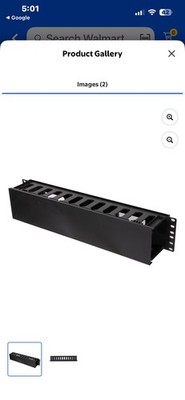 Horizontal Cable Management Duct Black Vericom 2U
