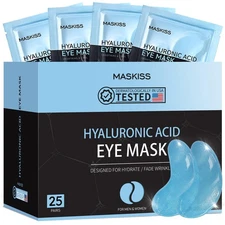Under Eye Patches (25 Pairs), Hyaluronic Acid Eye Masks for Dark Circles Puffy E