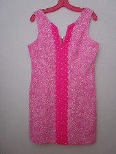 M Lilly Pulitzer See Ya Later Fuchsia Pink Dress Cotton Lace Target