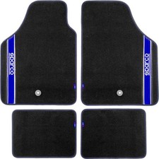 SPARCO Set completo 03763 tappetini universali moquette auto blu quattro pezzi