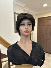 NIB Jon Renau Black Synthetic Straight Hair Short Wig 5302 Petite Tory