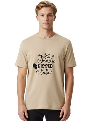 Sun-Kissed-Babe Mens Graphic Tee, 100% Cotton, Casual Summer Wear