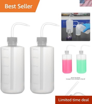 Chemical Wash Bottle, 2-Pack Plastic Safety Lab Squeeze Wash Bottle, LDPE wit...