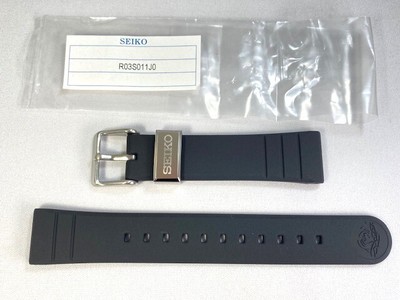 Seiko Genuine 20mm Silicone Watch Band R03S011J0 for SBDN075 SBDJ055 Black