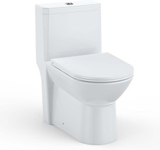 One Piece Elongated Commercial Toilet ADA Height Dual Flush Soft Close Seat