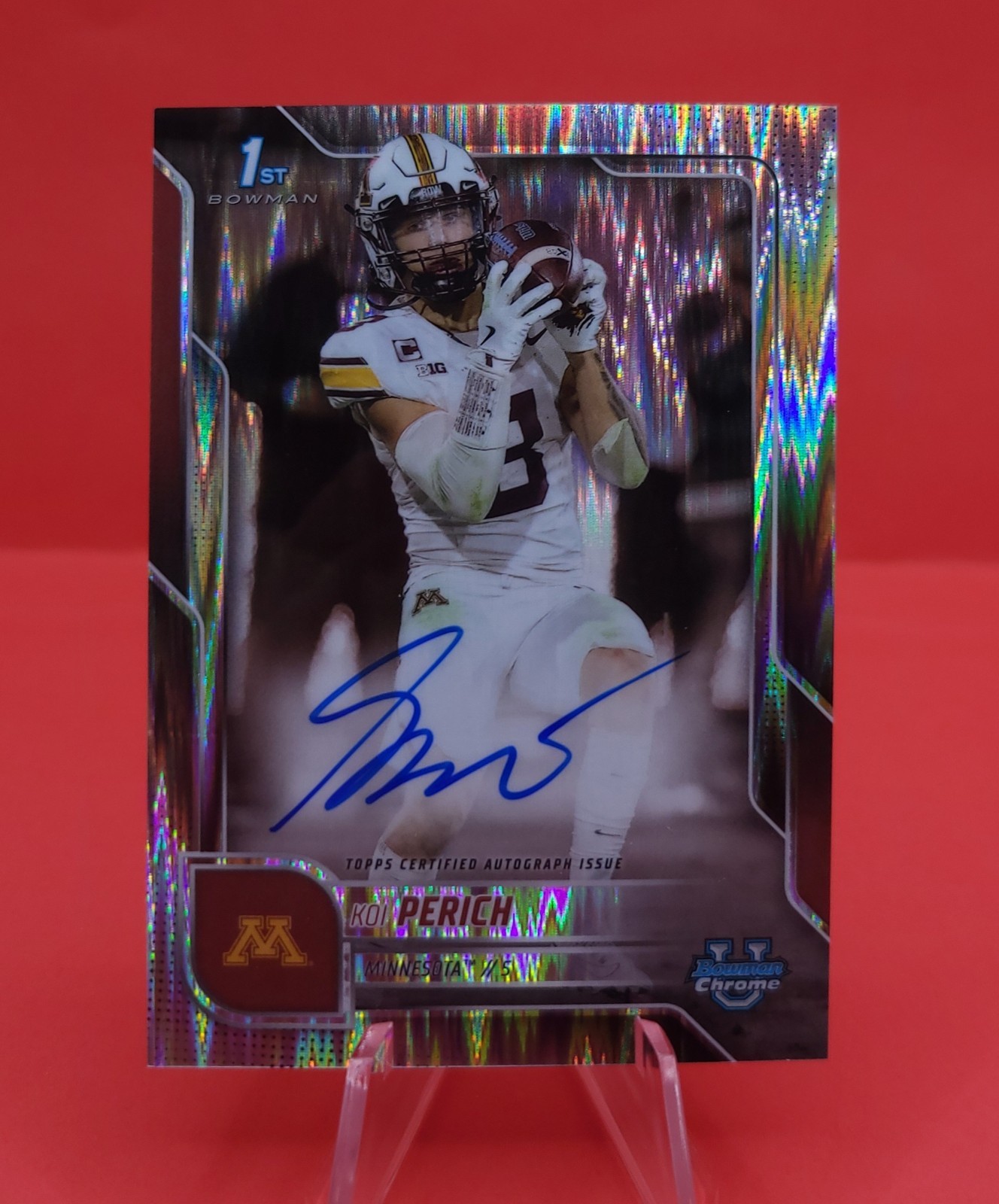 2025 Bowman Chrome U Koi Perich Stealth Auto On-Card 1st Minnesota BCA-KP