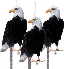 Owl to Keep Birds Away, 3 Pack Bird Scare Hawk Fake Owl, Reflective Hanging Bird
