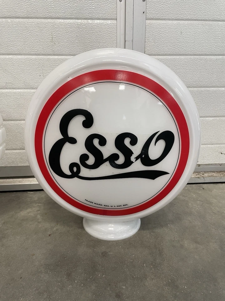 Globe Opaline Pompe Essence Ancien Esso - Photo 2/2