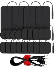 20 Pack TENS Unit Electrode Pads 1/4 Wire Cable Combination Set. Multiple Si...