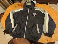 Vtg NFL Game Day Competitor Oakland Raiders Hooded Puffer Jacket Rare Sz XL