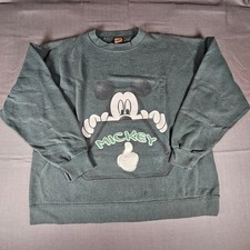 Vtg Mickey Unlimited Sweatshirt Crewneck Green Disney Mickey Mouse Graphic XL