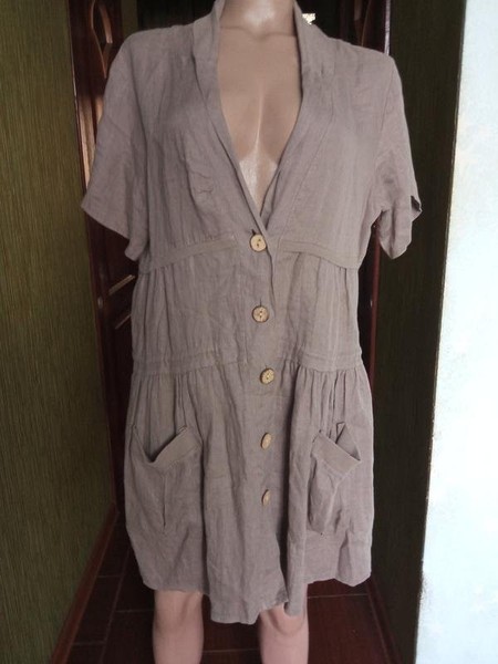 Women Ballin Dress Beige Linen 40 / L / 48