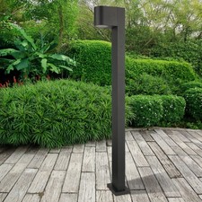 Boston Round 80 GU10 Black Garden Lamp IP54 Standing Post Light