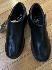 Fitville EasyTop Deluxe V1 black shoes flat loafer Diabetic women new 10.5 Wide