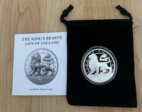 2026 Alderney King’s Beasts Lion of England 1 oz Silver Proof w/ COA First Coin