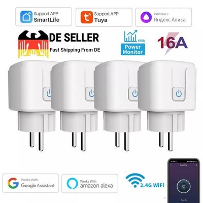 Smart Life Steckdose 16A WIFI WLAN Home Socket Fernbedienung Timer Alexa Google