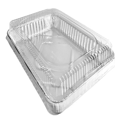 Hfa Handi-Foil 1/4-Size Quarter Sheet Cake Aluminum Foil Pan W/Clear Dome Lid