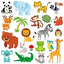 PCS Jungle Animals Thick Gel Clings Jungle Window Gel Clings 20 Jungle animals