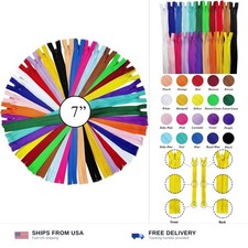 KGS Invisible Zippers 20 Pack Assorted Colors 7 Inch Nylon Coil for Sewing