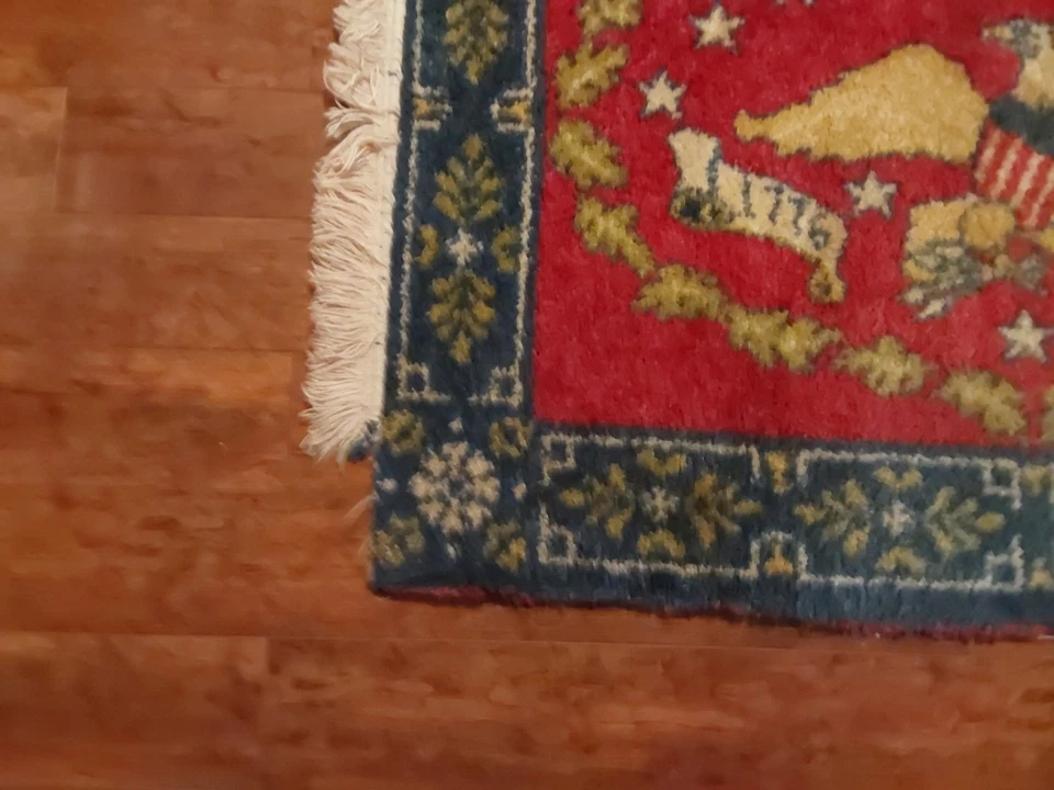 Alfombra De colección Deering Milliken Bicentenario 1776-1976 Águila 2'-10" x 4'-4", Foto 4 de 4