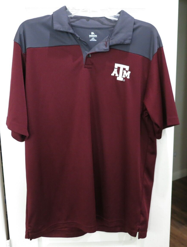 Mens Maroon (w/Gray) Knights Apparel Texas A&M Aggies Polo Shirt-Size L-NWT!!!