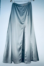 Maxi Long Grey Skirt, Satin Fabric, No Stretch. M-size,