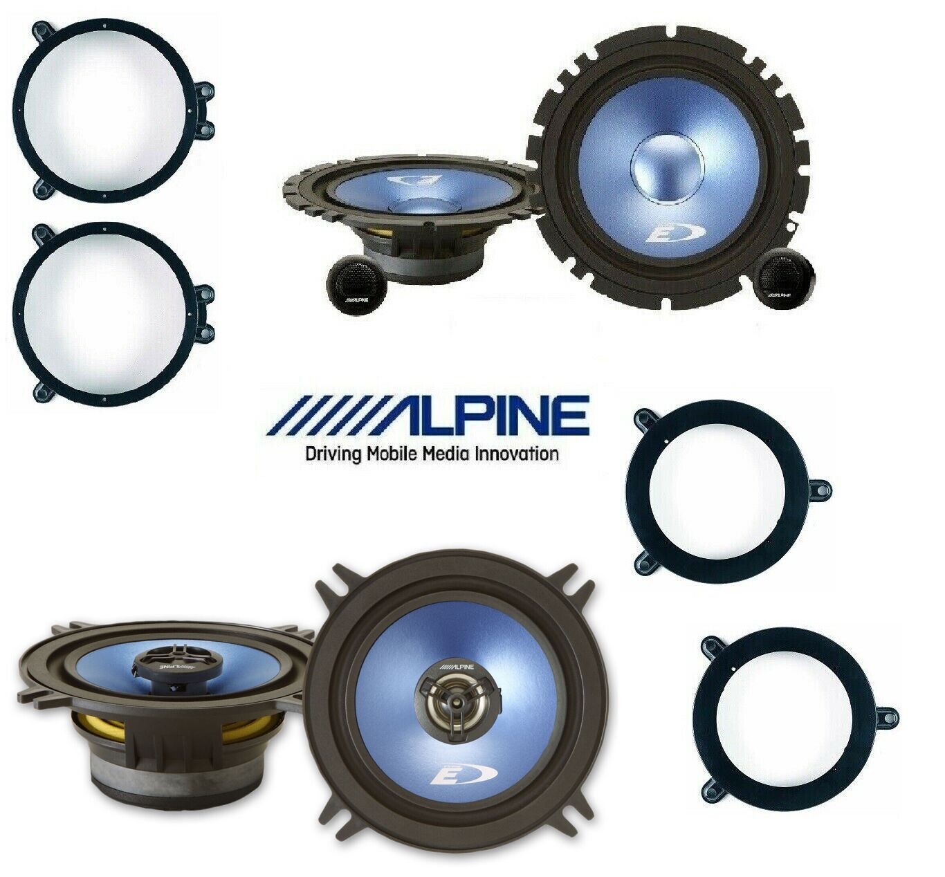 ALPINE SXE-17CS /SXE-13C2  Kit 6 casse MERCEDES C CLC CLK SUPPORTI ANT/POST AUTO