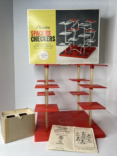 Vtg Pleasantime Games Boardgame Space Checkers Box Fair/VG SciFi Star Trek Cmple - Picture 16 of 19
