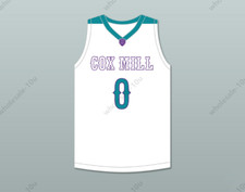 CUSTOM Wendell Moore Jr 0 Cox Mill High School Chargers White  2Stitched S-6XL