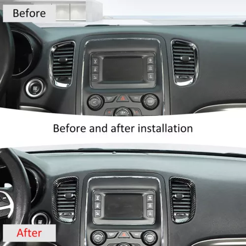 Cubierta de ventilación de aire acondicionado de consola central para Dodge Durango 2011+ carbono - Imagen 2 de 9