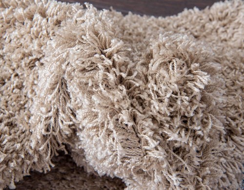 Solid Shag Collection Area Rug 2' X 6' 5" Runner Taup - Picture 8 of 11