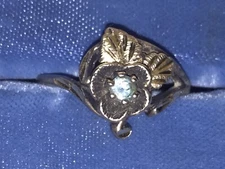 Wheeler Mfg. WM Black Hills Blue Aquamarine Topaz Sterling Silver Ring 6.5 Vtg