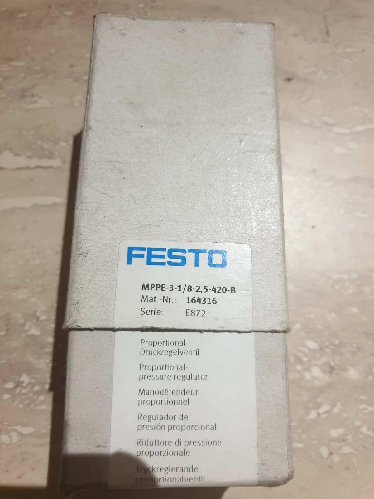 FESTO MPPE 3 1/4 1 420 B (161169) Régulateur de pression proporti FESTO MPPE 3 1/4 1 420 B (161169) Régulateur de pression proporti