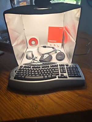 MICROSOFT 4 Pc Lot Wireless Comfort Keyboard Mouse Receiver E Devise USED